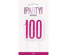 Unique Party- Bougie, 83900, Rose/argenté