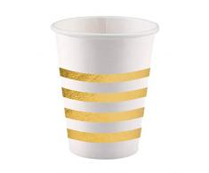 amscan 9903354 Lot de 8 gobelets Golden Wishes Blanc 250 ML