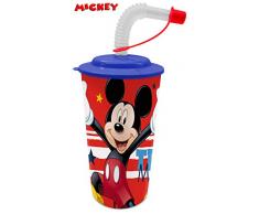 Suncity Mickey Verre + Paille 15 x 8 cm Multicolore (lr0391)
