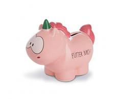 NICI 42522 Tirelire en Forme de Licorne avec Inscription en Allemand Little Cherry Fütter Mich, 7,5 x 12 x 16,5 cm, Rose, env.