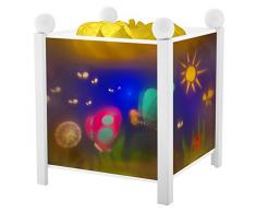 TROUSSELIER - Les Papillons - Veilleuse - Lanterne Magique -Idéal Cadeau de Naissance - Dessin animé - Point de Lumière rassurant - Couleur Bois Blanc - Ampoule 12V 10W inclue - Prise Electrique UK