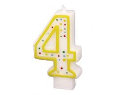 amscan - 550284 - Bougie Chiffre 4 Pois
