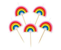 Talking Tables Lot de 5 bougies en forme de arc-en-ciel pour anniversaire garçon ou fille