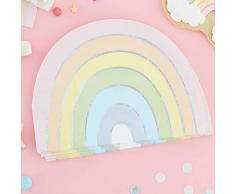 Ginger Ray Lot de 16 serviettes de table en papier en forme darc-en-ciel