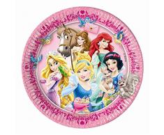 Disney 23 cm Princesse Assiettes en Papier et Animal, Lot de 8