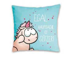 NICI 41253.0 – Licorne Theodor Coussin Imprimé « Egal Le Principal Coton, 37 x 37 cm
