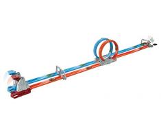 Hot Wheels Action Coffret Piste Double Boucle en Folie, fourni avec deux petites voitures de course, jouet pour enfant, GFH85
