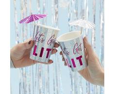 Ginger Ray JV-126 Jolly Vibes Tasse en papier irisé