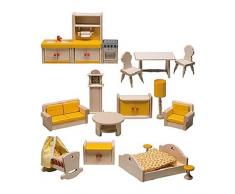 Rülke 23607 Jouet en Bois pour poupée Bois Jaune Rouge