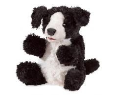 Folk Manis Marionnette Petit Chien Noir/Blanc 20 cm Peluche Chien