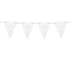 Folat Guirlande de fanions Elegance Blanche 4 m