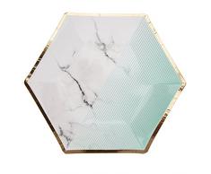 Neviti 772867 Colour Block Assiette en marbre Menthe Taille M