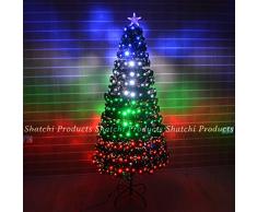 Gifts 4 All Occasions Limited SHATCHI-696 Sapin de Noël en fibre optique LED Multicolore avec différents effets Vert 180 cm