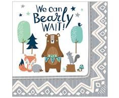 Amscan International 512164 papier et plastique Vaisselle, Serviette Lunch Bear-ly Attendre