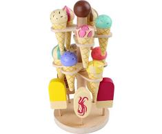 Small Foot 1248 Glacier mobile en bois, accessoires pour magasin et cuisine pour enfants, 15 sortes, à partir de 3 ans