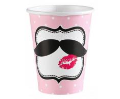 amscan - 998544 - 8 Gobelets Moustache - 266 ML