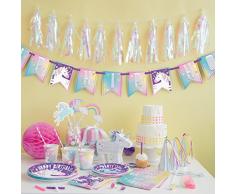 Unique Party- Guirlande, 72497, Multicolore Iridescent