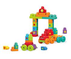 Mega Bloks Le train des Lettres, jeu de blocs de construction, 60 pièces, jouet pour bébé et enfant de 1 à 5 ans, DXH35