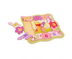MGM Puzzle Bois-Winnie lourson Forme Horloge, 052415, 12 Pièces