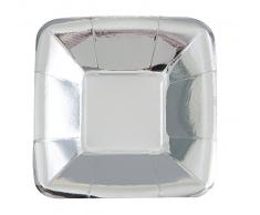 Unique Party 12 cm Feuille dargent carré Papier Mise en Bouche Assiettes, Lot de 8