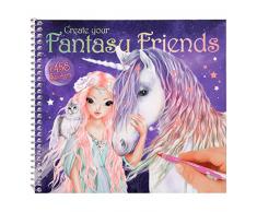 Depesche 10617 Create Your Fantasy Friends Livre de coloriage avec Autocollants Multicolore Version française Non Garantie