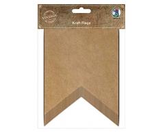 Ursus 40650004 Kraft Drapeau Bannière en Papier Kraft 12 Drapeaux à décorer et à Suspendre Naturel
