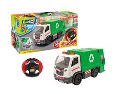 Revell Junior Kit RC- Camion Poubelle télécommandé à Construire à partir de 4 Ans, 00971, Vert