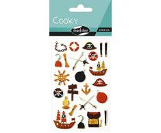Maildor 560505C - Un sachet de gommettes 3D Cooky 1 planche 7,5x12cm, Pirates (24 stickers)
