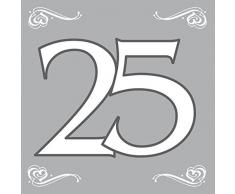 Folat 07760 Serviettes de table pour 25ème anniversaire Multicolore