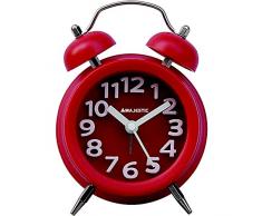 NEW Majestic – Réveil Table avec alarme, rouge, 001853.104