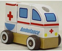 ALLKINDATHINGS Enfant en Bois Rouleau Ainsi Que Maternelle/Les Jeunes Enfants Jouet Ambulance Trieur de Formes