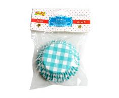 Givi Itali 25280 Tasse à gâteau Motif carrés Bleu Clair 5,2 x 3 cm