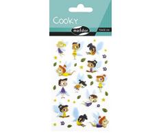 Maildor CY095C - Un sachet de gommettes 3D Cooky 1 planche 7,5x12cm, Fées (37 stickers)