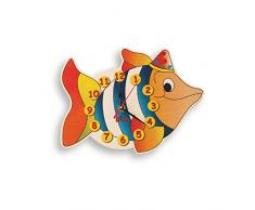 Dida – Horloge Murale en Bois Enfant – Poisson – Horloge en Bois pour Chambre denfant