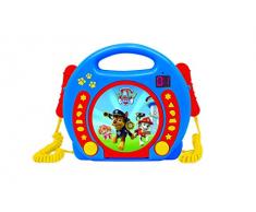 Lexibook Paw Patrol La PatPatrouille Chase Lecteur CD pour enfant avec 2 microphones jouets, prise écouteurs, à piles, Bleu/Rouge, RCDK100PA
