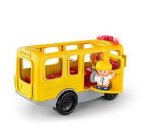 Fisher-Price Little People le Bus Scolaire Jouet Enfant, 2 Figurines, avec Contenu Musical, Phrases et Sons, 12 Mois et Plus, FKW98