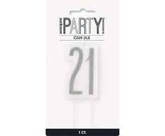 Unique Party- Bougie, 83866, Noir et argenté