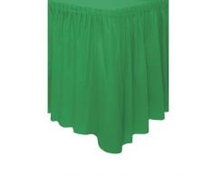 Unique Party - 50060 - Jupe de Table en Plastique - 4,2 m - Vert Émeraude