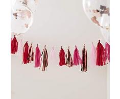 Ginger Ray HG-308 Guirlande de fanions en or rose et rose mélangés Multicolore