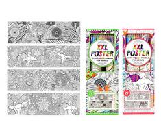 Toi-Toys-2pcs Poster XL à Colorier 1m 2 Assorties Figurine, 46561Z, Multicolore