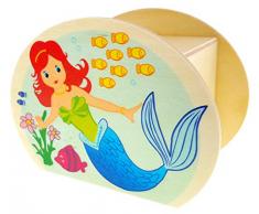 Hess 15224 Tirelire en Bois avec clés, sirène Cadeau pour Les Enfants danniversaire, env. 11,5 x 8,5 x 6,5 cm, Multicolore
