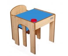 Little Helper FS01MB-Original bois FunStation bébé chaise + table de camping avec porte-stylo, 24 m, bleu