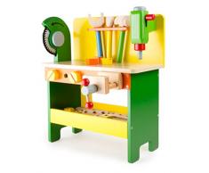 Small Foot 1538 Etabli Christian en bois, jouets en bois avec vis, écrous et planches perforées, à partir de 3 ans