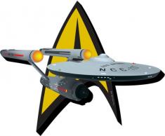 Aquarius Star Trek Ship & Insignia Funky Chunky Magnet
