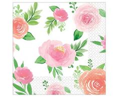 Amscan International 502165 papier et plastique Vaisselle, Serviette de table de boisson Floral bébé