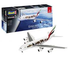 Revell 03882 Maquette davion Airbus A380–800 Emirates Wild Life, échelle : 1/144, Multicolore