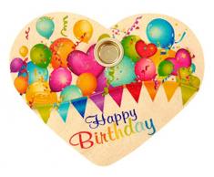 Hess Jouet en Bois 15619 – Anniversaire Cœur en Bois, Happy Birthday, env. 12 x 10 cm
