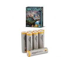 Dam - 4M - 5603229 - Construction et Maquette - Animaux - Kidzlabs - deterre-Ton-Dinosaure - Stegosaurus + piles AA AmazonBasics