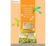 Avenue Mandarine CO085O - Un cahier de 12 feuilles de papier cadeau 43x60 cm pliées en 4, Garçon