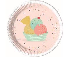 Procos 90234 Lot de 8 Assiettes à Fête en Carton Rose